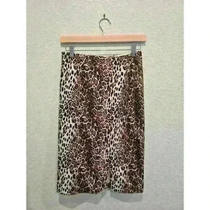 White House Black Market Leopard Print Mini Skirt